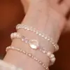 Nova Pulseira de Amethyst Sintético, Nova Pulseira de Cristal Branco Pérola para Mulheres, Elegante, Fashion e Presente de Alto Padrão