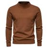 Suéter cálido y grueso de comercio exterior transfronterizo de otoño e invierno para hombre, suéter ajustado de cuello medio para hombre, suéter para hombre multicolor en stock de punto
