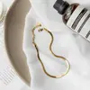 Tobillera de Cadena Hueso de Serpiente Transfronteriza Europea y Americana Simple, Exquisita, Versátil, Nueva de Acero de Titanio para Mujer, Moderna y Elegante, Color Dorado para Verano