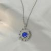 Colar Planeta Azul Transfronteiriço Novo Moda Nova Liga de Zinco Óleo Pingado Versátil Cheio de Diamantes Estrela Corrente Clavícula Terra