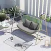 Silla Mecedora de Patio de Villa, Hamaca de Jardín para Exteriores, Balcón al Aire Libre, Mecedora Doble para el Hogar, Columpio de Exterior de Alta Gama