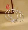Pulsera de plata S925 con tres anillos de herencia y ley antigua, pulsera de doble mundo para madre y novia, pulsera con anillo de diámetro de boca de 5,8