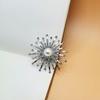 Broche de Copo de Nieve Completo de Diamantes, Elegante Traje de Alta Gama, Pin de Alta Gama de Perlas y Diamantes, Hebilla de Bufanda de Seda, Broche de Diamante Antiexposición