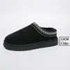 44 pantuflas de algodón extragrandes para mujer, con ribete de encaje, suela gruesa, estilo slip-on, colección invierno 2026, forradas de felpa, pantuflas de punta cerrada