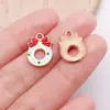 Mezcla 20 Colgante de Aleación Navideño con Goteo de Aceite Rojo de Papá Noel Reno Copo de Nieve DIY Pulsera Accesorios de Joyería