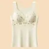 Nuevos Tops Espesos con Almohadillas en el Pecho y Ropa Interior de Terciopelo para Mujer para Usar Afuera, Chalecos Térmicos de Terciopelo Ajustados Sin Costuras para Mujer