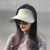 Chapéu de Proteção Solar para Mulheres com Aba Larga para Cobrir o Rosto, Chapéu Integrado Sem Costura com Topo Aberto, Chapéu Respirável Anti-UV de Seda Gelada