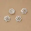 Prata Esterlina S925 8mm Porta-Contas Liso Prata em Formato de Flor Espaçador Fino de Contas de Cristal Acessórios Espaçadores para Pulseira de Pérolas Feita à Mão DIY