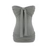 Vestido Lujurioso Sexy Puro de Cuello de Línea Única con Cordones, Plisado, Ajustado a la Cadera, Tipo Tubo, Falda, Verano Nuevo, Falda Adelgazante de Cintura