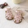 Sandálias Fechadas de Primavera e Verão Novas para Meninas com Laço de Coelhinho, Sapatos de Praia para Bebês Meninas, Sandálias de Princesa