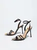 Sandálias fornecidas de fábrica 2026 novos sapatos femininos bico fino tira cruzada salto agulha salto alto sandálias sexy para mulheres venda quente transfronteiriça