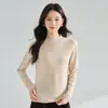 26 Otoño/Invierno Nuevo Tejido de Cachemira Cuello Alto Ajustado Holgado Casual Cálido Manga Larga Capa Base Top Suéter 22965