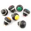 Interruptor de botón pequeño, impermeable, de reinicio automático, redondo, sin bloqueo, PBS-33B, blanco y negro, amarillo, naranja, azul, verde, rojo, 12 mm