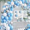 Centro comercial escolar cadena de globos de aniversario traje decoración de cumpleaños boda corona de globos pared de fondo arco cadena de globos
