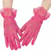 Luvas de Renda Multicoloridas para Noivas para Banquetes e Festas, Luvas Cerimoniais com Punhos de Renda, Malha Elástica para Fotos de Casamento