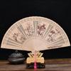 Leque de Madeira Estilo Chinês Presente Leque de Sândalo Estilo Antigo Artesanato Vazado Leque Totalmente de Madeira Leque Dobrável Leque Dobrável Feminino Presente