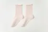 Meias de Algodão Branco Femininas para Outono e Inverno, Meias de Cano Médio com Borda Dobrada 10A Antibacterianas Sem Costura para Gestantes, Meias Folgadas de Cano Longo para Mulheres