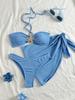 Traje de baño de dos piezas para comercio exterior transfronterizo, Top de tubo sexy para mujer, Bikini de tres piezas de venta caliente, Traje de baño para mujer, Venta caliente europea y americana