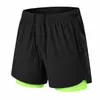 Pantalones Cortos de Correr Doble Capa Personalizados para Hombre Entrenamiento de Maratón Deportivos Secado Rápido Finos Transpirables Forro de Secado Rápido Tres Cuartos