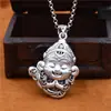 Colgante Retro de Plata Pura Sun Wukong S999 Rey Mono Antiguo Seiko Collar de Plata de Ley Joyería de Plata Estereoscópica Colgante para Hombre