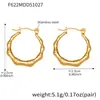 Roda Gigante Moda Europeia e Americana Simples Aço Inoxidável Forma de U Brincos de Bambu Brincos de Aço Inoxidável Versátil Personalizado Brincos Femininos