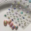 Pegatinas para Uñas Estilo Caramelo de Roca Ojo de Gato Dopamina de Verano 5D Tridimensional Estilo Gelatina Cuadrado Estrella Pegatinas de Decoración para Uñas DIY