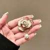Nova Broche Camélia Vazada Estilo Pequeno Chanel Luxo Leve Temperamento Nicho Corsage Toque de Alta Classe Alfinete Colorfast Acessórios
