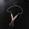 Joia Popular Europeia e Americana Corrente de Garras com Strass Colar Longo com Franjas Gola Totalmente Cravejada Colar Curto Feminino Direto da Fábrica N395