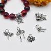 Colgante de lazo de plata de ley 925 con diseño de mariposa, sencillo y dulce, ideal para pulseras de cristal y collares.