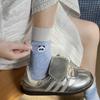 Calcetines medias de mujer combinación de colores bordado de animales calcetines de dibujos animados Corea del Sur punto de color calcetines de felpa azules calcetines de mujer al por mayor