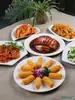 Meizhiling Adereços de Vegetais Restaurante Pratos Pré-Prontos Display de Refogados Resina Pote de Comida Modelo de Carne Embrulhada