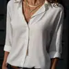 Ropa para Mujer Ebay2018 Amazon Más Vendido Manga Larga Mujer Cuello en V Profundo Botón Blusa de Gasa Top Chuna89601