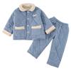 Pijama de Invierno Espesado para Niñas, Cálido, Forro Polar para Bebé, Acolchado de Tres Capas, Conjunto de Ropa de Casa para Niños y Niñas