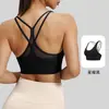 Sujetador deportivo de malla transpirable para verano con espalda cruzada y hermoso diseño en la espalda, a prueba de impactos de alto impacto, ropa interior de yoga y fitness para mujer
