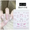 Nuevo Estilo Calcomanía para Uñas con Encaje en Relieve Lazo Rosa Chica Linda Calcomanía Estéreo para Uñas