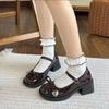 Zapatos Mary Jane Retro de Tacón Alto para Mujer 2025 Otoño Nuevo Estilo Preppy JK Aumentadores de Altura Zapatos Estilo Británico Negros