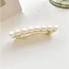 Clip para Flequillo de Perla de Color Primario de Aleación Coreana, Pinza Pequeña para el Cabello, Simple, Dulce, Elegante, Pinza de Resorte Dorada, Pinza para el Cabello, Accesorio para el Cabello