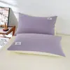 2026 Algodón Puro Color Sólido Sin Estampar Algodón Lavado Funda de Almohada Individual Pieza Individual