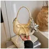 Bolsa de Mão Tendência com Laço para Mulheres, Estilo Coreano Nicho Versátil Bolsa Nuvem, Bolsa de Ombro e Transversal Fashion