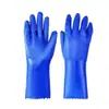 Chengxing 808 Guantes de Algodón Azul Resistentes al Aceite Protección Laboral a Prueba de Aceite, Ácido y Álcali Antideslizantes Plástico Recubierto Resistentes al Desgaste y a la Punción Guantes Protectores