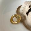 Acero de Titanio Estilo Extremadamente Simple Anillo Joker de Moda Exagerada Big O Estilo Europeo y Americano Geométrico Irregular Ovalado Hueco para Mujer