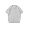 Yidao Vintage 2026 Verano Nuevo Estilo Japonés Moderno Retro Color Sólido Simple Cuello Solapa Casual Tejido de Punto Manga Corta Camisa para Hombre