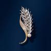 Broche Retro Espiga de Trigo com Pérolas Pin Feminino de Alta Qualidade Senso de Design Nicho Elegante Corsage de Terno Presente de Dia das Mães