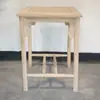 Novo estilo chinês Mesa lateral pequena de Olmo do Norte mesa de canto com gaveta pequena mesa de chá corpo branco inacabado embrião branco madeira maciça cadeira redonda poltrona mesa de chá