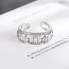 Niche Design 2022 Nova camada dupla Super Flash Zircon Anel Vento frio Internet Celebridade Mesma moda Finger Ring
