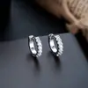 Brincos de Argola Cruzados de Zircônia Transfronteiriços para Homens, Brincos de Argola Lisos, Presilhas de Orelha de Raio, Pingentes de Orelha, Acessórios de Orelha para Mulheres, Amostra de Live do TikTok