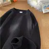 Suéter de Cuello Redondo con Textura Estilo Americano para Hombre Moda de Primavera y Otoño Marca Casual Holgado Estilo Perezoso Cachorros Guapo Cuadros Tejido Manga Larga