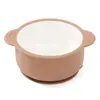 Plato, Tazón, Tenedor, Cuchara, Babero de Silicona para Suplemento Alimenticio Infantil de Venta Caliente Transfronteriza, Set de Vajilla para Alimentación de Cerámica Resistente a Roturas