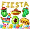 Globo de Fiesta de Carnaval Mexicano Transfronterizo Cactus Sombrero Alpaca Set de Papel de Aluminio Globo de Cumpleaños de Dibujos Animados