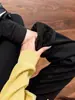 Calça Jeans Feminina Forrada com Lã Inverno 2025 Nova Slim Cintura Alta Perna Larga Preta Reta para Outono e Inverno